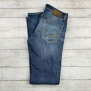 BKE Jeans Mens 31XL Jake Straight Medium Wash Stretch Denim Distressed 32x34"